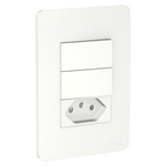 CONJUNTO 2 INTERRUPTORES SIMPLES 10AX + TOMADA BRANCA 2P+T 1  SCHNEIDER ELECTRIC S71333104