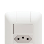 CONJUNTO 1 INTERRUPTOR SIMPLES 6A + 2 TOMADAS 2P+T 10A 250V ARIA TRAMONTINA 57241087