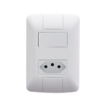 CONJUNTO 1 INTERRUPTOR SIMPLES 6A + 1 TOMADA 2P+T 20A 250V ARIA TRAMONTINA 57241044