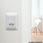 CONJUNTO 1 INTERRUPTOR SIMPLES 6A + 1 TOMADA 2P+T 10A 250V ARIA TRAMONTINA 57241064