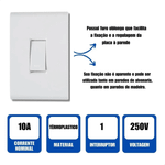 CONJUNTO 1 INTERRUPTOR SIMPLES 10A 250V LIZ  TRAMONTINA 57170201