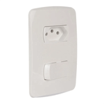 CONJUNTO 1 INTERRUPTOR SIMPLES + 2P+T 10A 250V PL/BR MILUZ B  SCHNEIDER ELECTRIC S3B69030
