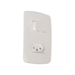 CONJUNTO 1 INTERRUPTOR SIMPLES + 2P+T 10A 250V PL/BR MILUZ B  SCHNEIDER ELECTRIC S3B69030