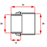 CONECTOR RETO 3/4* BRANCO VICAP VCPR034B