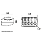 CONECTOR DE EMENDA E DERIVAÇÃO 0,5 A 4MM, 5P, 32A, CINZA DECORLUX CE4325