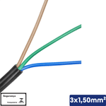 CABO PP PRETO 3X1,50 MM2 300/500V - 110206300150070