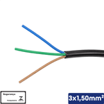 CABO PP PRETO 3X1,50 MM2 300/500V - 110206300150070