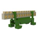 BORNEIRA 12 FUROS COM SUPORTE DIN VERDE ENERBRAS SBTN-E12T.
