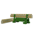 BORNEIRA 12 FUROS COM SUPORTE DIN VERDE ENERBRAS SBTN-E12T.