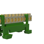 BORNEIRA 12 FUROS COM SUPORTE DIN VERDE ENERBRAS SBTN-E12T.