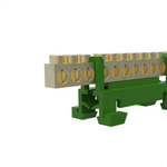 BORNEIRA 12 FUROS COM SUPORTE DIN VERDE ENERBRAS SBTN-E12T.
