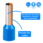 TERMINAL TUBO SIMPLES 16,0MMX18MM AZUL G20 TPT11618