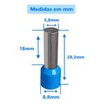 TERMINAL TUBO SIMPLES 16,0MMX18MM AZUL G20 TPT11618