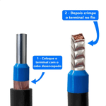 TERMINAL TUBO SIMPLES 16,0MMX18MM AZUL G20 TPT11618