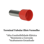 TERMINAL TUBO SIMPLES 10,0MMX25MM VERMELHO G20 TPT11025