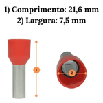 TERMINAL TUBO SIMPLES 10,0MMX18MM VERMELHO G20 TPT11018