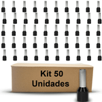 TERMINAL TUBO SIMPLES 1,5MMX8MM PRETO - 50 UNIDADES G20 TPT10109