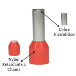 TERMINAL TUBO SIMPLES 1,0MMX12MM VERMELHO - 50 UNIDADES G20 TPT10112