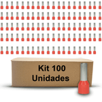 TERMINAL TUBO SIMPLES 1,0MMX12MM VERMELHO - 50 UNIDADES G20 TPT10112