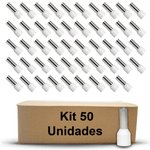 TERMINAL TUBO SIMPLES 0,5MMX10MM BRANCO - 50 UNIDADES G20 TPT00010