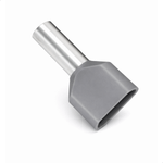 TERMINAL TUBO DUPLO 4,0MMX12MM CINZA - 50 UNIDADES G20 TPT20412