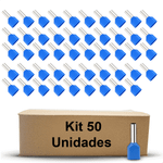TERMINAL TUBO DUPLO 2,5MMX10MM AZUL - 50 UNIDADES G20 TPT20210