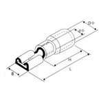 TERMINAL FEMEA 4,0-6,0MM - 25,0MM AMARELO - 100 UNIDADES G20 TPF10625