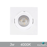 SPOT LED QUADRADO 3W 4000K  GAYA 9978