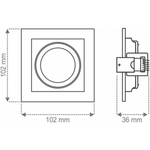 SPOT EMBUTIR CONECTA QUADRADO RECUADO BRANCO AR70 TASCHIBRA 15090268