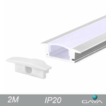 PERFIL SLIM EMBUTIR BRANCO IP20 2 METROS  GAYA 9343