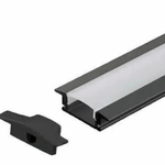 PERFIL DE EMBUTIR 26 x 17 MM 3M PRETO OPL ILUMINAÇÃO 3401