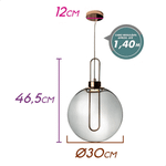 PENDENTE GHIANDA 30CMX46,5CM  1XLED 3W BIVOLT FRENCH GOLD/T BELLA ILUMINAÇÃO AC007E