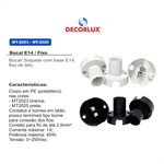 BOCAL E14 FIXO TERMOPLASTICO PRETO 1A/0-250V DECORLUX MT2025