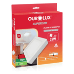 PAINEL SOBREPOR QUADRADO 24W 4000K BIVOLT OURO LUX 03213B