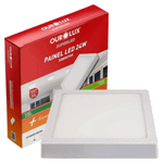 PAINEL SOBREPOR QUADRADO 24W 4000K BIVOLT OURO LUX 03213B