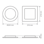 PAINEL LED 18W LUX REDONDO EMBUTIR 6500K TASCHIBRA 15090170