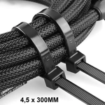 ABRACADEIRA DE NYLON 4,5 X 300MM C/50 UM PRETO G20 ABN45306 