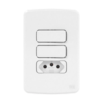 CONJUNTO 4X2 2 INTERRUPTOR SIMPLES + TOMADA 2P+T 20 A/250 VCA Br COMPOSE WEG 13272581