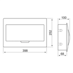 QUADRO DISTRIBUICAO EMBUTIR 18 POLOS DE DISJUNTORES PADRAO DIN QDE-18 MARGIRIUS 22565