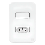CONJUNTO 4X2 1 INTERRUPTOR SIMPLES + 1 TOMADA 2P+T 10A Br COMPOSE WEG 13272553