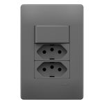 1 INTERRUPTOR SIMPLES E 2 TOMADAS ONIX 2P+T 20A/250V COM PLACA SHO FAME 06345934