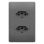 2 TOMADAS ONIX 2P+T DISTANCIADAS 10A/250V COM PLACA SHO  FAME 06245864