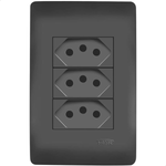3 TOMADAS PRETA 2P+T 20A/250V C/P SHP FAME 062.4060.4