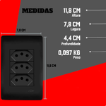 3 TOMADAS PRETA 2P+T 20A/250V C/P SHP FAME 062.4060.4