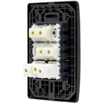 2 INTERRUPTORES SIMP E 1TOM PRETA 2P+T 10A/250V C/P SHP FAME 063.4066.4