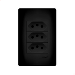 3 TOMADAS PRETA 2P+T 10A/250V C/P SHP FAME 062.4059.4