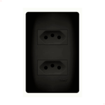 2 TOMADAS PRETA 2P+T DIST 10A/250V C/P SHP - FAME 062.4056.4