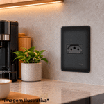 TOMADA PRETA 2P+T 10A/250V C/PLACA HABITAT BLACK FAME 062.4052.4