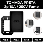 TOMADA PRETA 2P+T 10A/250V C/P SHP FAME 062.4053.4