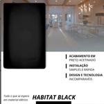 PLACA COM SUPORTE 4X2 CEGA HABITAT BLACK FAME 064.4068.0